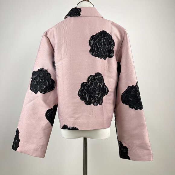STINE GOYA Blush Pink Blazer with Black Floral Accents - Picture 8 of 16